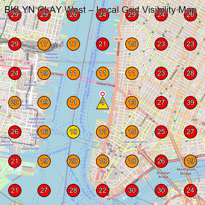 BKLYN CLAY West GeoGrid visibility map for Design Agency in New York